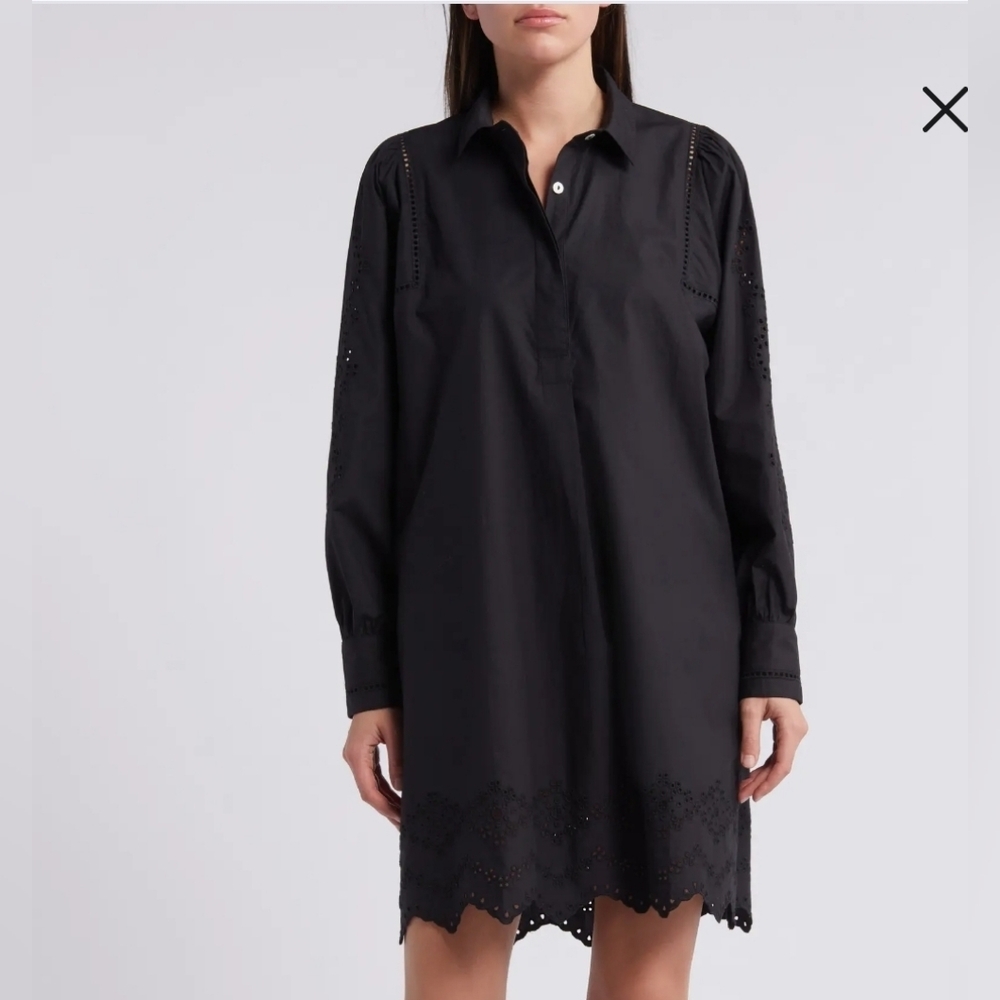 RAILS Fernanda Eyelet Long Sleeve Shirtdress Sz M NWT